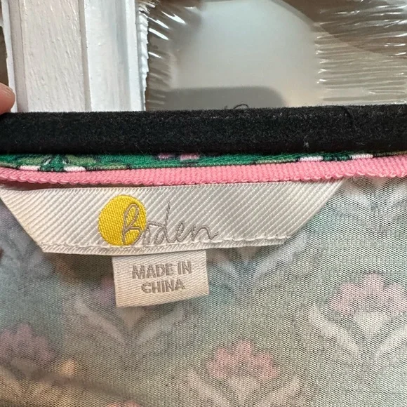 Boden Women's Chic Preppy Green Jersey Midi Stretch Dress Highland Geo Size 14 - Picture 10 of 14